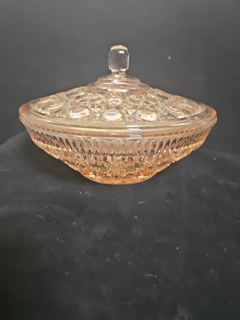 Vintage Buttons And Cane Pink Candy Dish